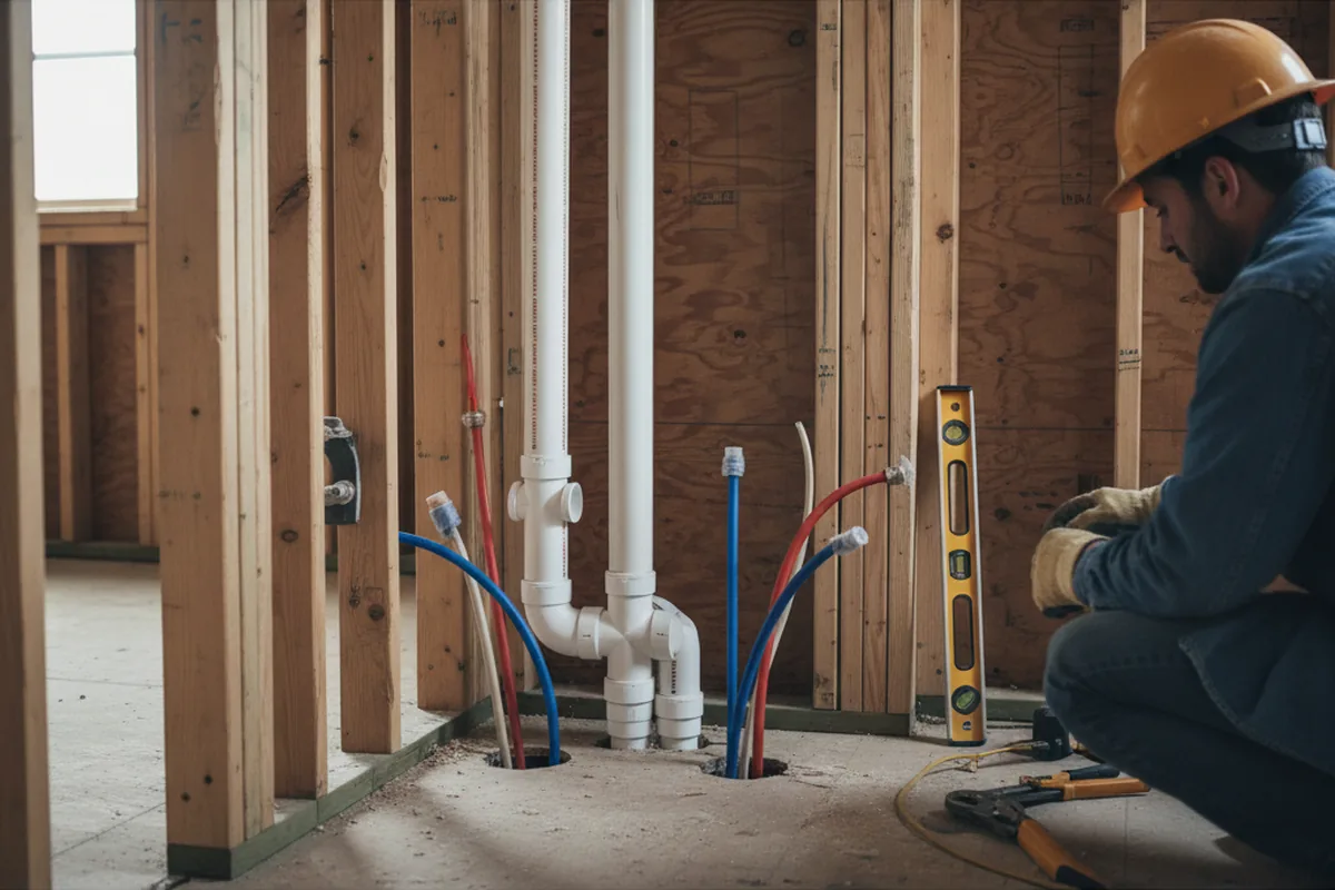 Drain and supply rough-in during Drain Cleaning in Olive Branch